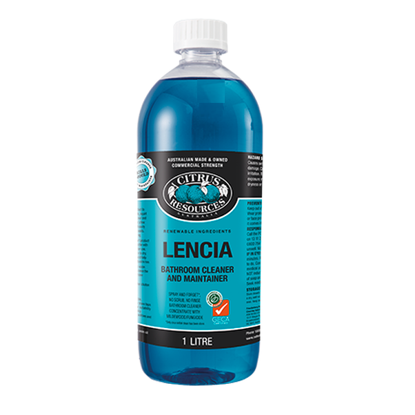 Citrus Resources | Lencia 1Lt Bathroom Cleaner Spray and Forget carton quantity | Crystalwhite Cleaning Supplies Melbourne
