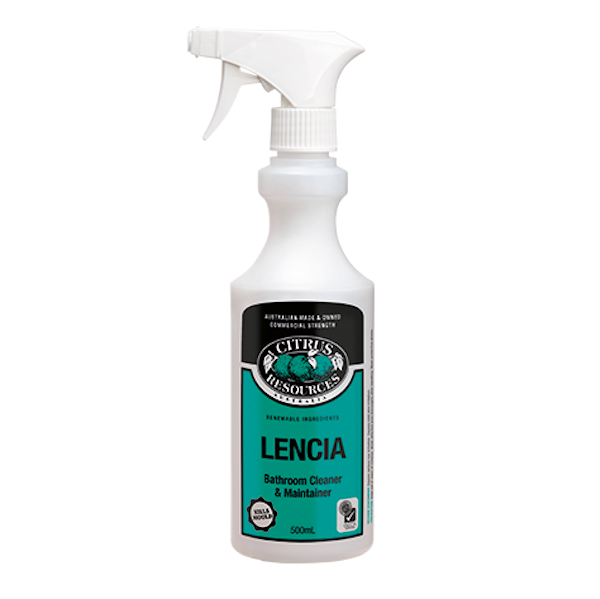 Citrus Resources | Lencia Bathroom Cleaner Spray and Forget Dispenser Bottle| Crystalwhite Cleaning Supplies Melbourne