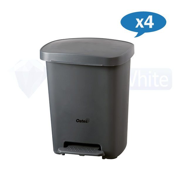 Oates | 30 Litre Pedal Bin Grey Carton Quantity | Crystalwhite Cleaning Supplies Melbourne