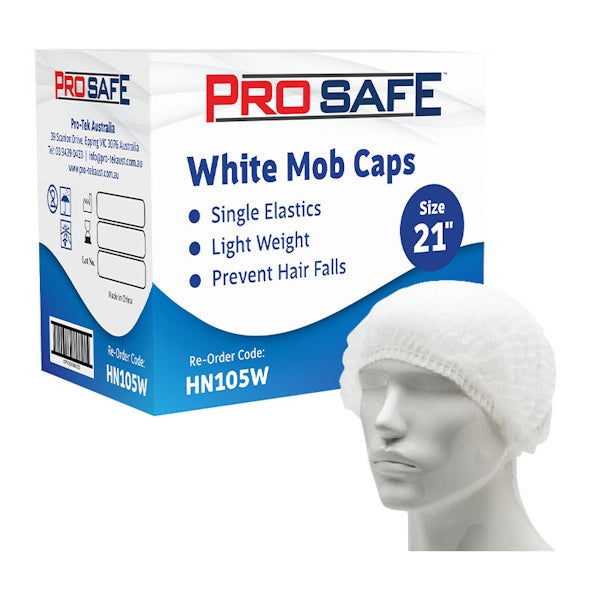 Austar Packaging | ProSafe Mob Round Cap Hair Net 21 Inches | Crystalwhite Cleaning Supplies Melbourne