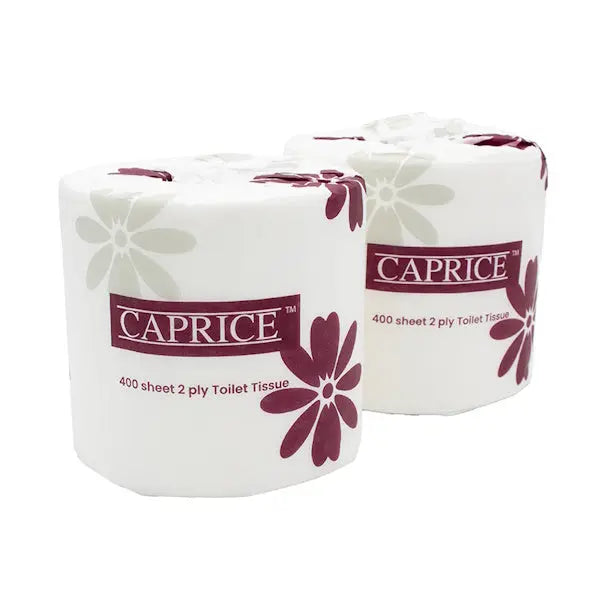 Caprice | Caprice Toilet Paper Roll 400 in Poly Bag (In-Store Only) | Crystalwhite Cleaning Supplies Melbourne