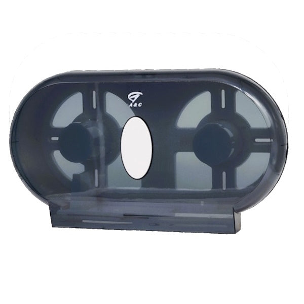 Gentility | Black Jumbo Twin Toilet Roll Dispenser | Crystalwhite Cleaning Supplies Melbourne