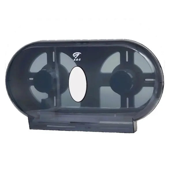 Gentility | Black Jumbo Twin Toilet Roll Dispenser | Crystalwhite Cleaning Supplies Melbourne