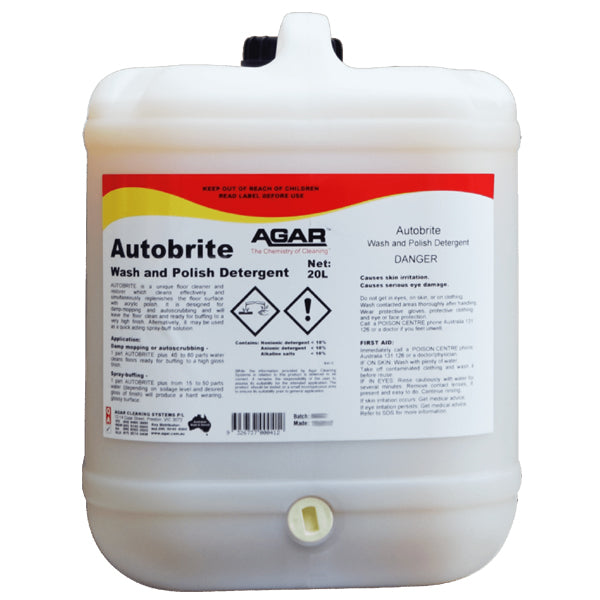 Agar | Autobrite Wash and Polish Detergent 20Lt | Crystalwhite Cleaning Supplies Melbourne