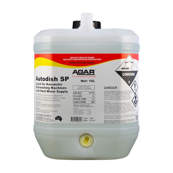 Agar | Autodish SP 10Lt Commercial Dishwasher Detergent | Crystalwhite Cleaning Supplies Melbourne