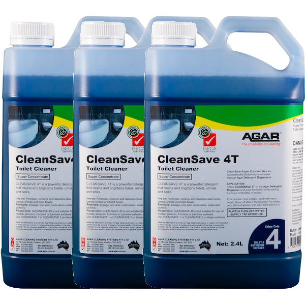 Agar | CleanSave 4T Toilet Cleaner 2.4Lt | Crystalwhite Cleaning Supplies Melbourne