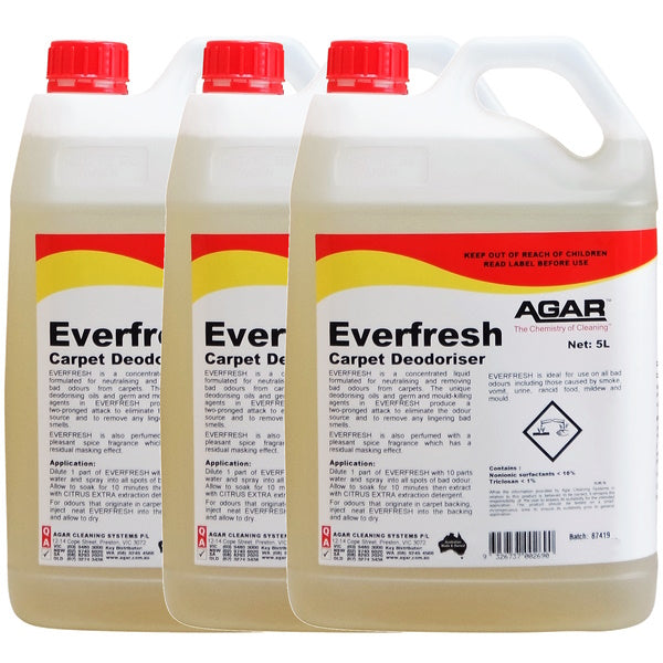 Agar | Everfresh Carpet Deodoriser 3X5Lt | Crystalwhite Cleaning Supplies Melbourne