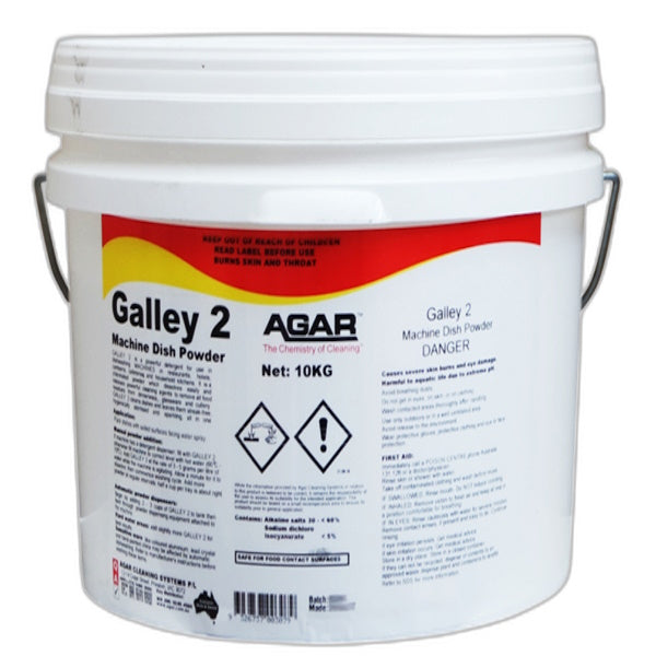 Agar | Galley 2 Machine Dishwashing Powder 10Kg | Crystalwhite Cleaning Supplies Melbourne