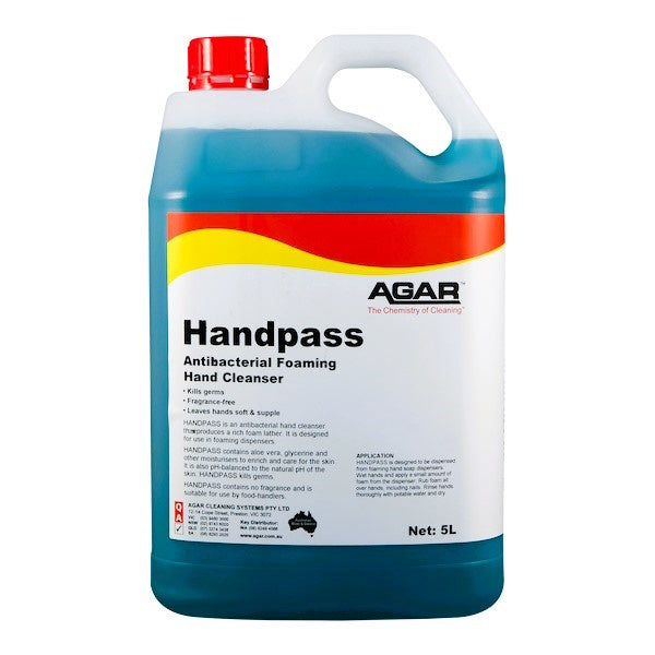 Agar | Handpass 5Lt Antibacterial Foaming Hand Cleanser | Crystalwhite Cleaning Supplies Melourne