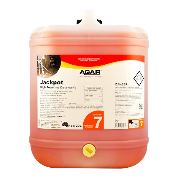 Agar | Jackpot 20Lt High Foam Degreaser for Foaming Gun and Pressure Washer | Crystalwhite Cleaning Supplies Melbourne