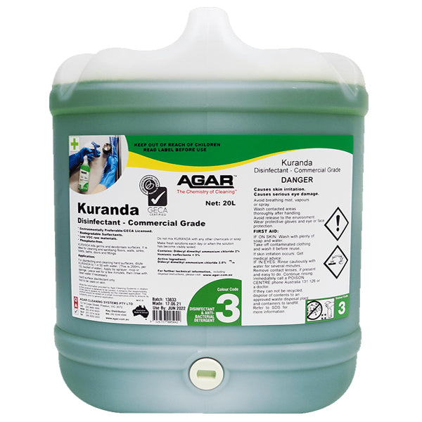 Agar | Kuranda Commercial Grade Disinfectant 20Lt | Crystalwhite Cleaning Supplies Melbourne