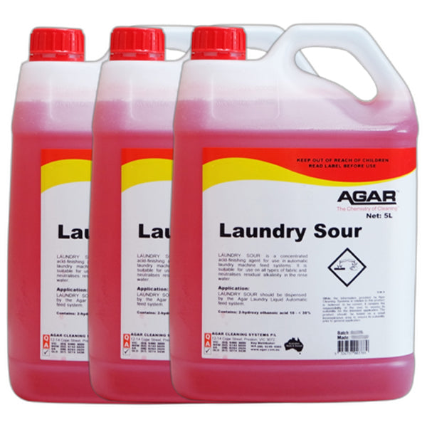 Agar | Laundry Sour Acid Washing Agent 5Lt Carton Quantity | Crystalwhite Cleaning Supplies Melbourne