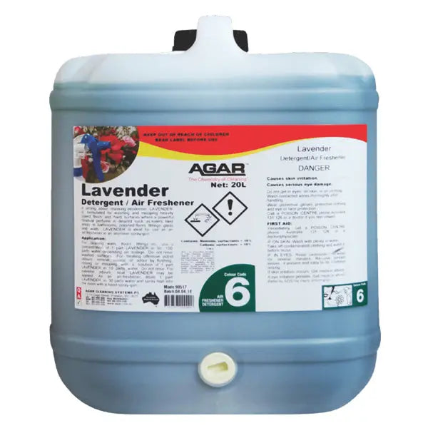 Agar | Lavender Detergent and Air Freshener 20Lt | Crystalwhite Cleaning Supplies Melbourne