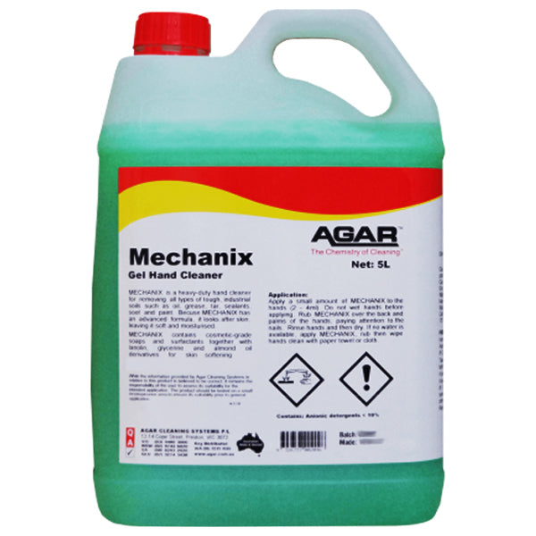 Agar | Mechanix Gel Workshop Hand Cleaner 5Lt | Crystalwhite Cleaning Supplies Melbourne