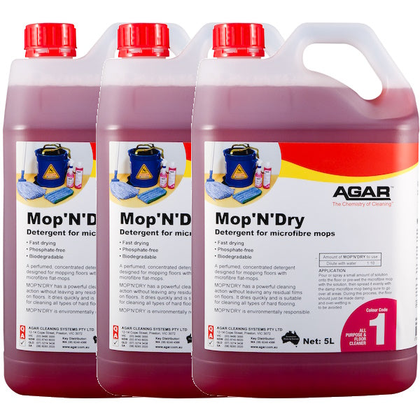 Agar | Mop N Dry 3X5Lt for Microfibre Spray Mop | Crystalwhite Cleaning Supplies Melbourne