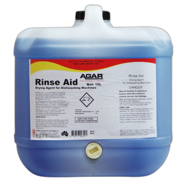 Agar | Spot Free Rinse Aid Drying Agent For Dishwashing Machine 15Lt | Crystalwhite Cleaning Supplies Melbourne