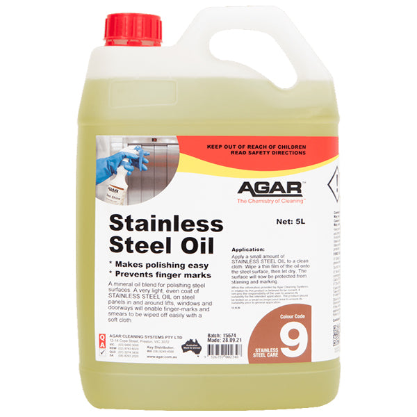 Agar | Stainless Steel Oil 5Lt | Crystalwhite Cleaning Supplies Melbourne