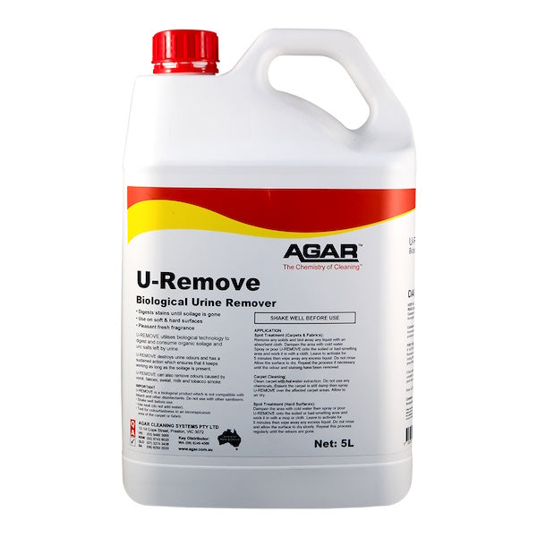 Agar | U Remove Biological Urine Remover 5Lt | Crystalwhite Cleaning Supplies Melourne