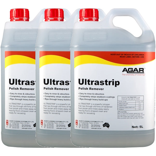 Agar | Ultrastrip 3 X 5Lt Polish Remover | Crystalwhite Cleaning Supplies Melbourne