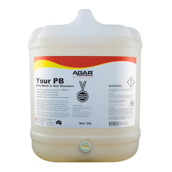 Agar | Your PB 20Lt Premium Body Wash and Conditioning Hair Shampoo | Crystalwhite Cleaning Supplies Melbourne