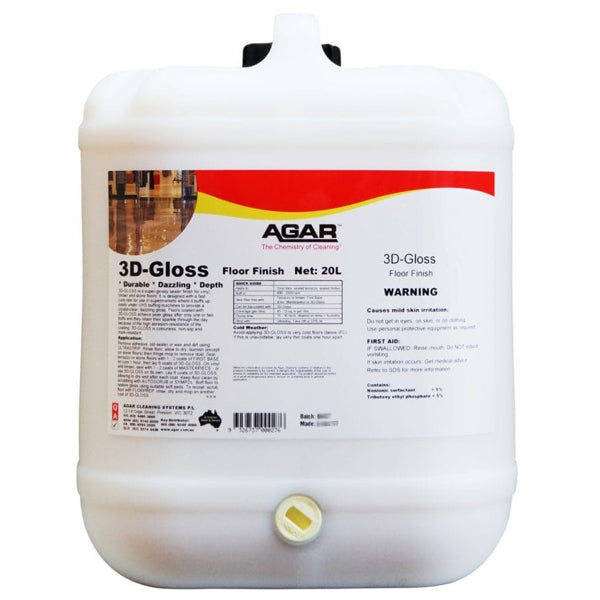 Agar | Agar 3D Gloss 20Lt Floor Polish and Sealer | Crystalwhite Cleaning Supplies Melbourne
