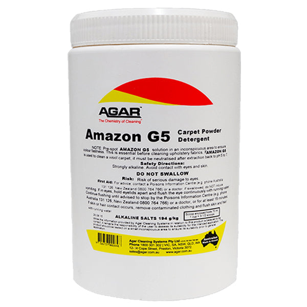 Agar | Amazon G5 Carpet Powder Detergent 1Kg | Crystalwhite Cleaning Supplies Melbourne