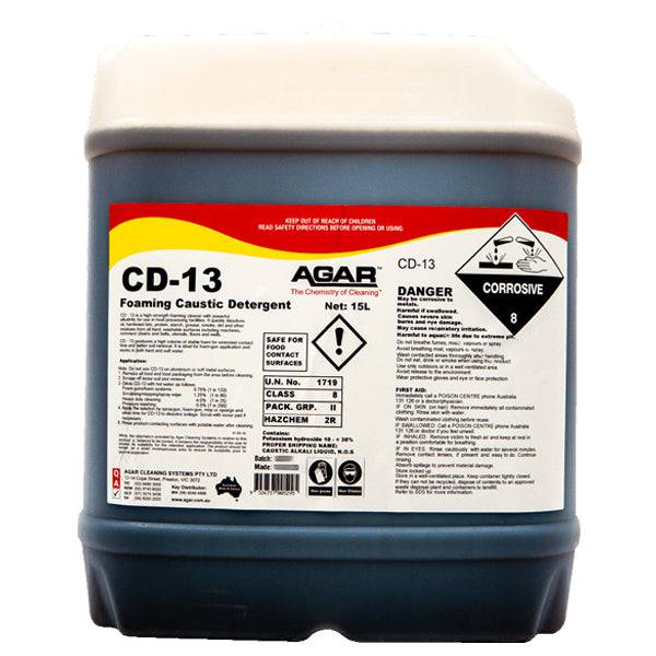 Agar | CD-13 Foaming Caustic Detergent 15Lt | Crystalwhite Cleaning Supplies Melbourne