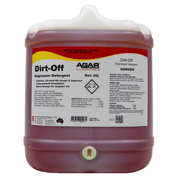 Agar | Dirt Off Degreaser 20Lt | Crystalwhite Cleaning Supplies Melbourne
