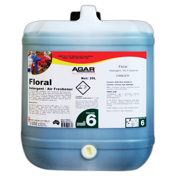 Agar | Floral Detergent and Air Freshener 20Lt | Crystalwhite Cleaning Supplies Melbourne