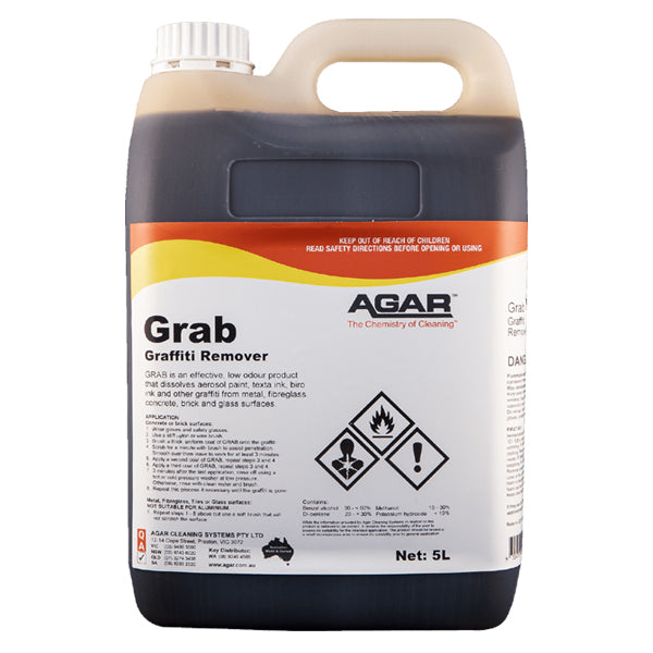Agar | Grab Graffiti Remover 5Lt | Crystalwhite Cleaning Supplies Melbourne