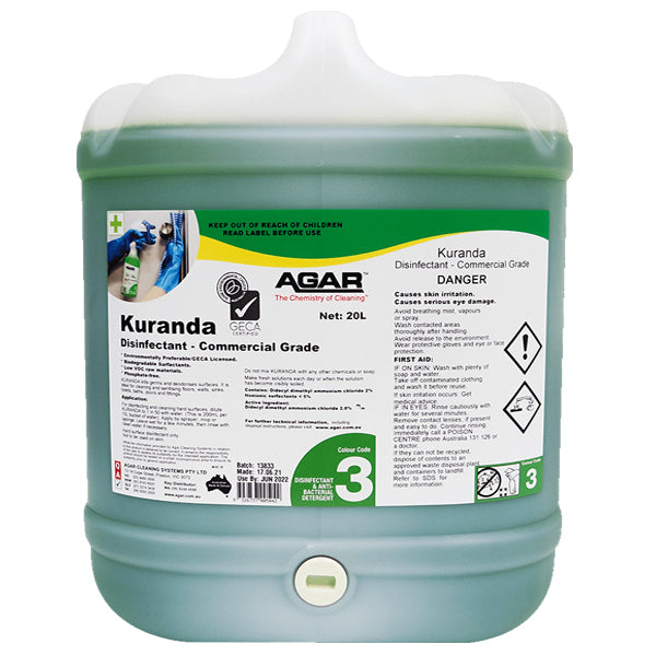 Agar | Agar Kuranda Commercial Grade Disinfectant 20Lt | Crystalwhite Cleaning Supplies Melbourne