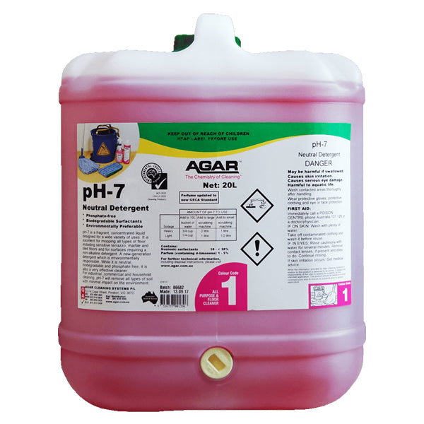Agar | pH-7 Neutral Detergent 20Lt | Crystalwhite Cleaning Supplies Melbourne