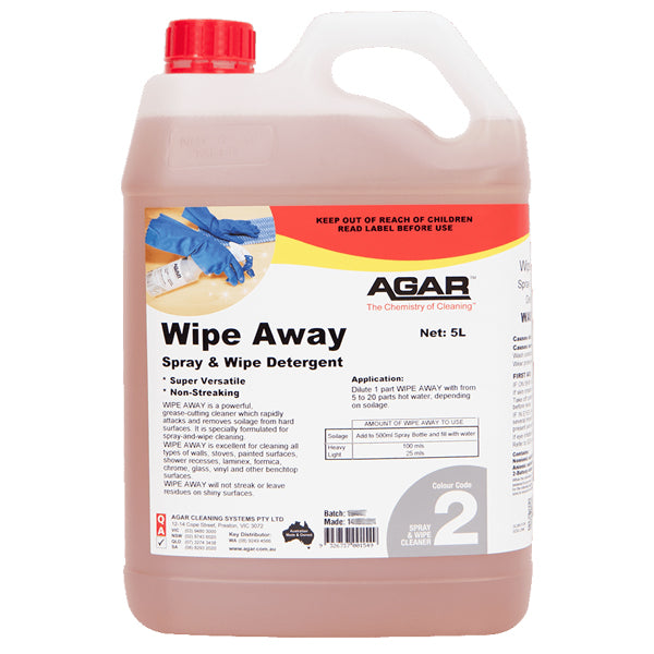 Agar | Wipe Away Spray and Wipe 5Lt | Crystalwhite Cleaning Supplies Melbourne