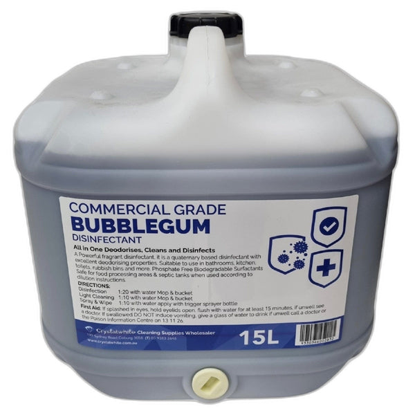 Crystalwhite Cleaning Supplies | Bubble Gum Commercial Grade Disinfectant 15Lt | Crystalwhite Cleaning Supplies Melbourne