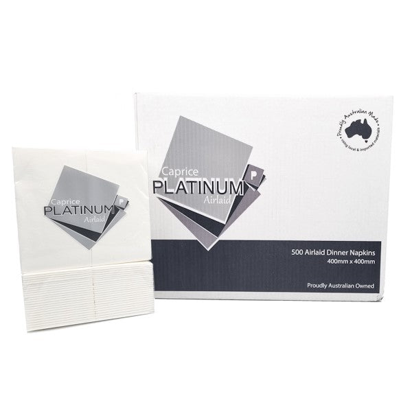 Caprice | Platinum Airlaid Dinner 500 Napkins | Crystalwhite Cleaning Supplies Melbourne