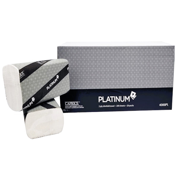 Caprice | Platinum 2 Ply Slimfold Towel 23cm x 23cm | Crystalwhite Cleaning Supplies Melbourne