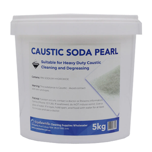 Crystalwhite Cleaning Supplies | Caustic Soda Pearl 5Kg | Crystalwhite Cleaning Supplies Melbourne