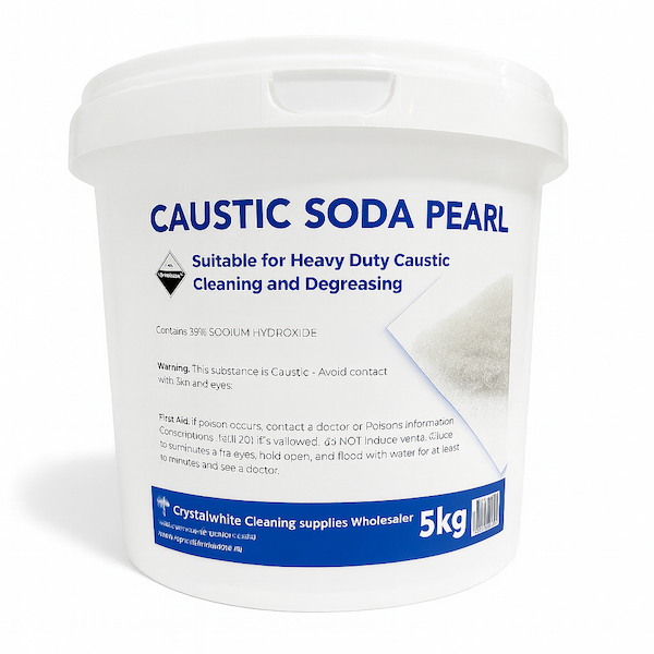 Crystalwhite Cleaning Supplies | Caustic Soda Pearl 5Kg | Crystalwhite Cleaning Supplies Melbourne