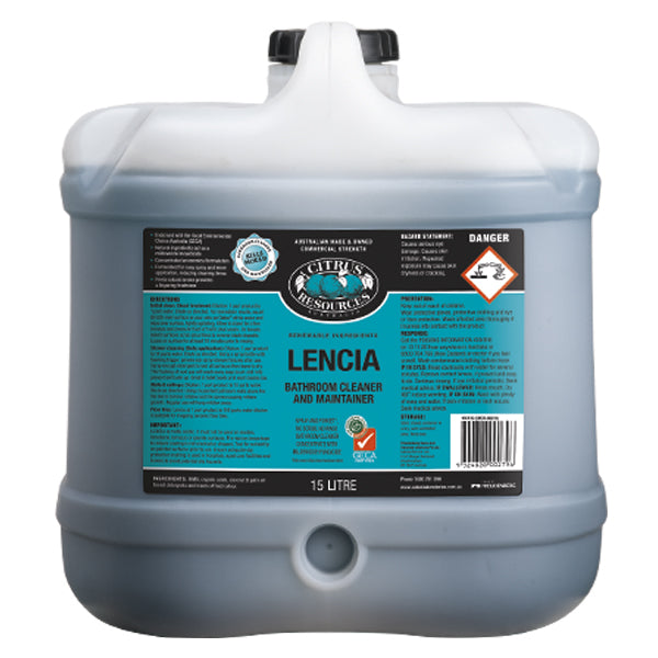 Citrus Resources | Lencia Bathroom Cleaner Spray and Forget | Crystalwhite Cleaning Supplies Melbourne