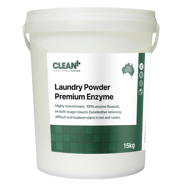 Clean Plus | Laundry Powder Concentrated 15Kg Premium Enzyme | Crystalwhite Cleaning Supplies Melbourne