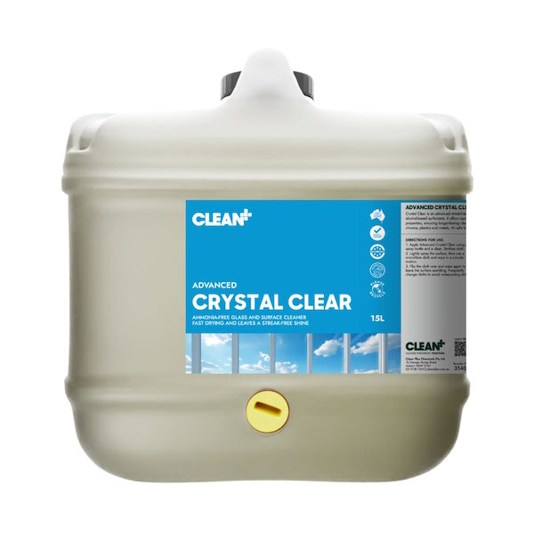 Clean Plus | Crystal Clear Glass Cleaner 15Lt | Crystalwhite Cleaning Supplies Melbourne
