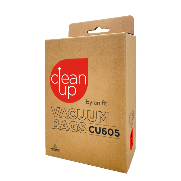 Vacspare | CleanUp by Unifit Vacuum Cleaner Bags CU605 | Crystalwhite Cleaning Supplies Melbourne