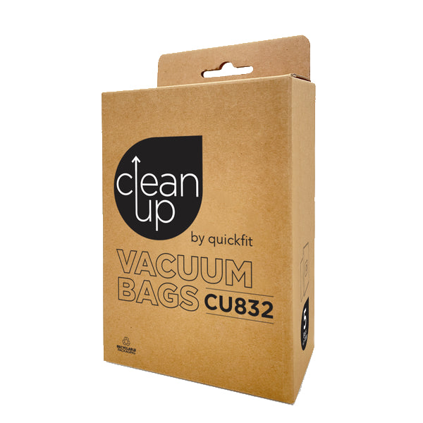 Vacspare | CleanUp by Unifit Vacuum Cleaner Bags CU832 | Crystalwhite Cleaning Supplies Melbourne