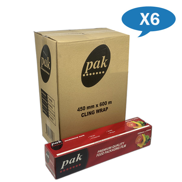 Pak Plus | Premium Cling Film Wrap with Easy Cutter Carton Quantity | Crystalwhite Cleaning Supplies Melbourne