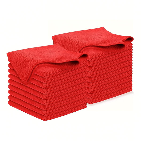 Crystalwhite | Microfibre Cloth Red 20 Cloths Box | Crystalwhite Cleaning Supplies Melboune