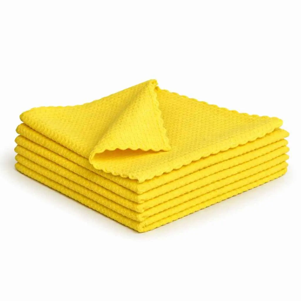 Crystalwhite | Lint Free Glass Cleaning Cloth 40x40cm Yellow | Crystalwhite Cleaning Supplies Melbourne