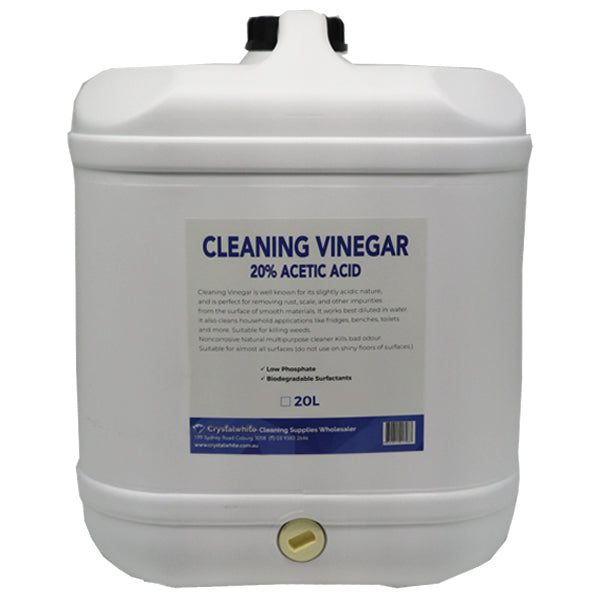 Crystalwhite Cleaning Supplies | Cleaning Vinegar 20% Acetic Acid 20Lt | Crystalwhite Cleaning Supplies Melbourne
