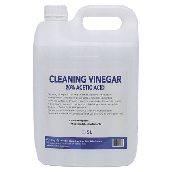 Crystalwhite | Cleaning Vinegar 20% Acetic Acid 5Lt | Crystalwhite Cleaning Supplies Melbourne