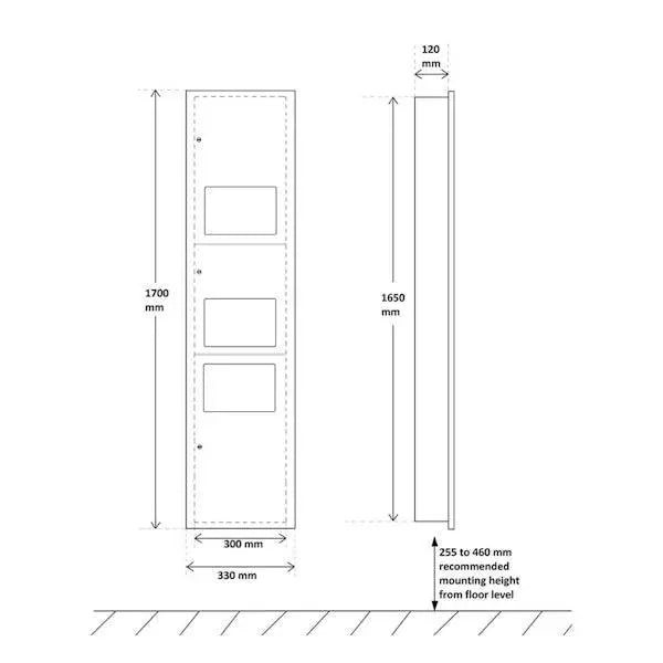 Dolphy | 3-in-1 Washroom Recessed Panel | Crystalwhite Cleaning Supplies Melbourne