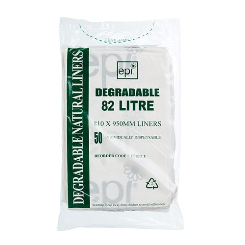 Austar Packaging | Green 100% Degradable EPI 82 Lt Rubbish Bin Bags Liner | Crystalwhite Cleaning Supplies Melbourne